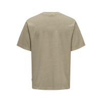 ONLY & SONS DISTRESS t-shirt i sand til herre