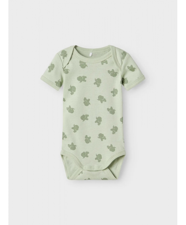 Name It 3-pak bodystockings i grøn med elefanter til baby billede 2