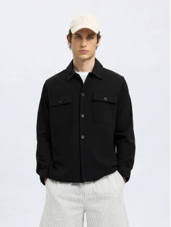 Selected overshirt i sort til herre