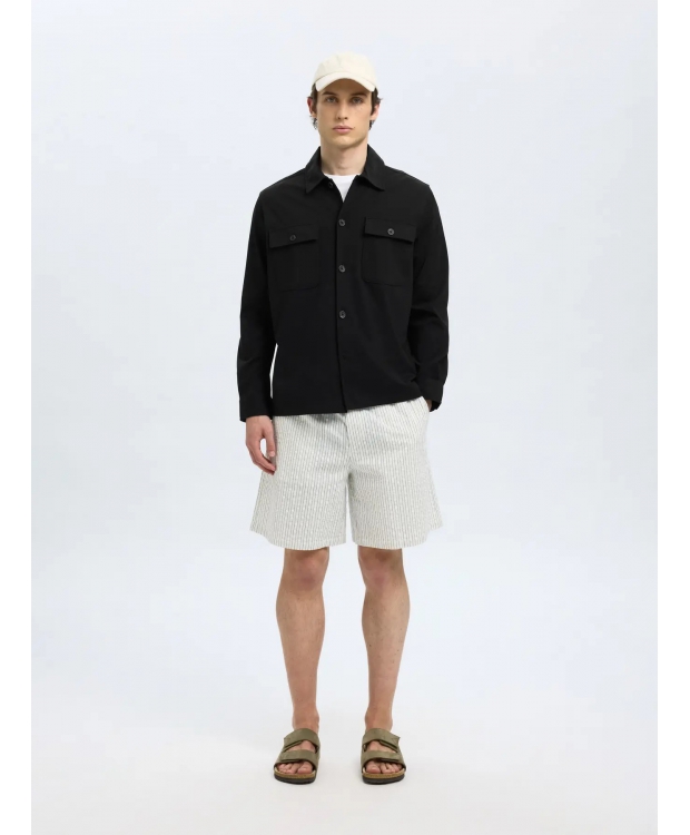 Selected overshirt i sort til herre billede 4