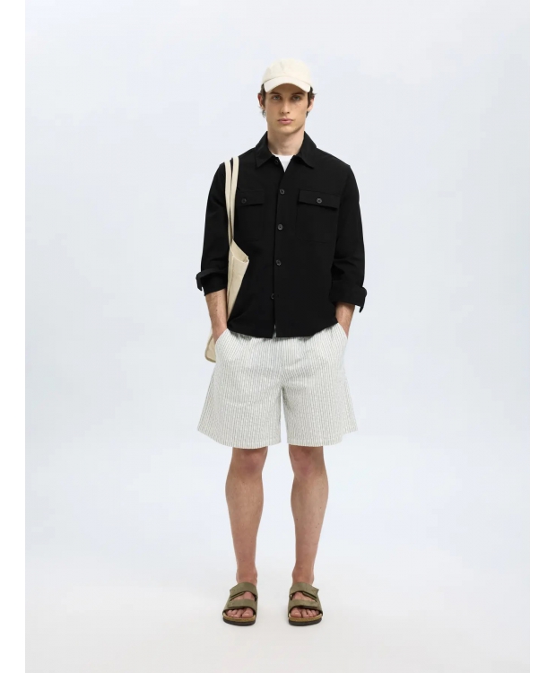 Selected overshirt i sort til herre billede 6