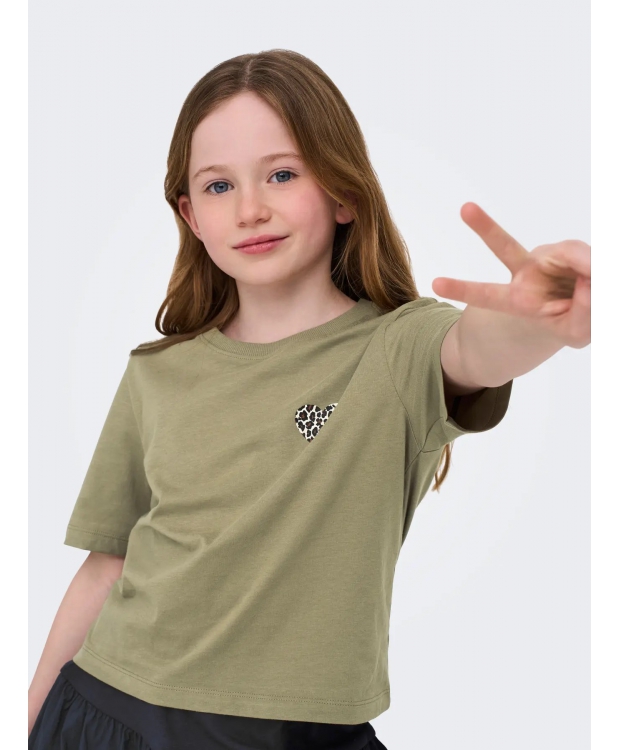 KIDS ONLY Leo Heart-top i armygrøn til piger billede 6