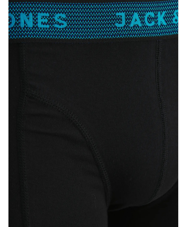 Jack & Jones 5pak sort boksershorts med blå linning til herre billede 2