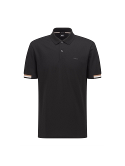 BOSS regular fit poloshirt i sort til herre