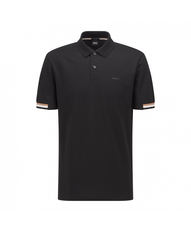 BOSS regular fit poloshirt i sort til herre billede 1