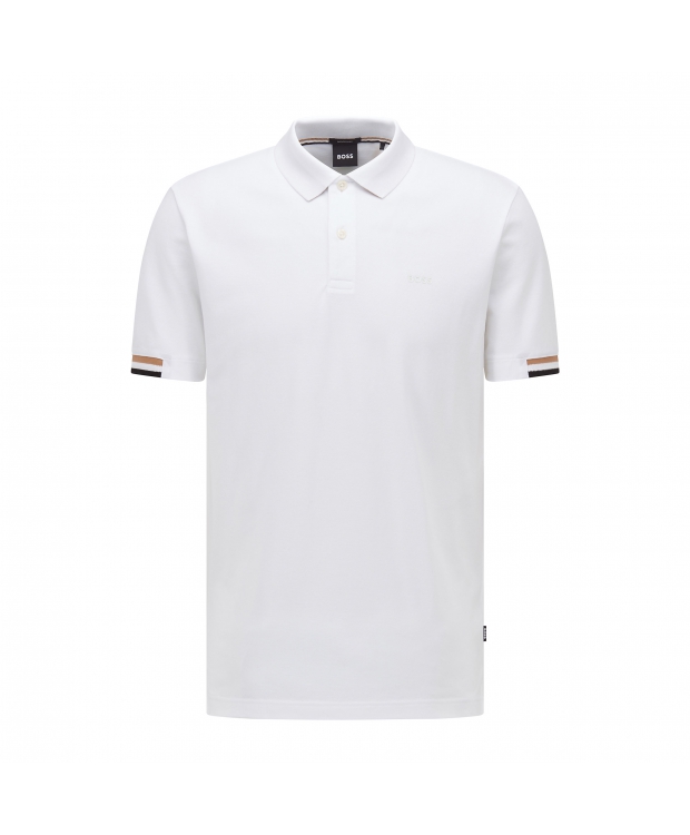 BOSS regular fit poloshirt i hvid til herre billede 1