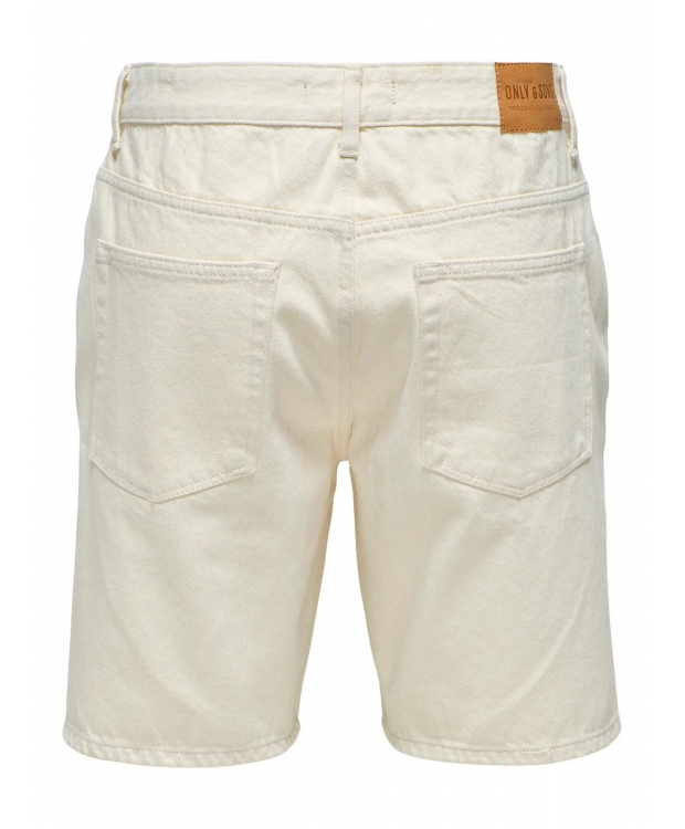 ONLY & SONS Denimshorts i cremet hvid til herre billede 5