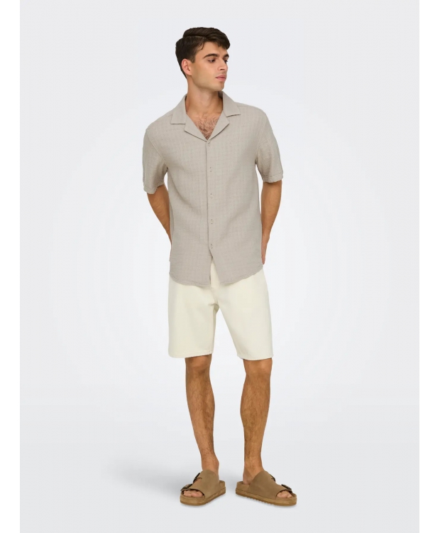 ONLY & SONS Denimshorts i cremet hvid til herre billede 1