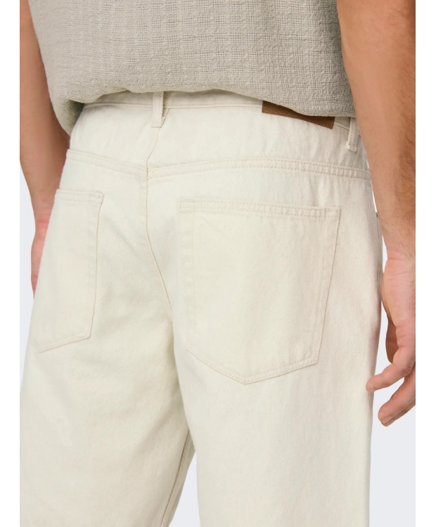 ONLY & SONS Denimshorts i cremet hvid til herre billede 7