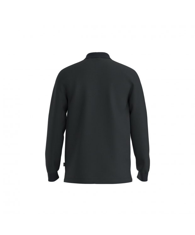 BOSS langærmet poloshirt med økologisk bomuld i sort til herre billede 2
