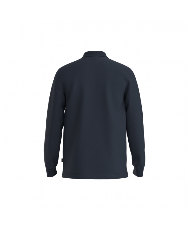 BOSS langærmet poloshirt med økologisk bomuld i navy til herre billede 2