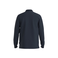 BOSS langærmet poloshirt med økologisk bomuld i navy til herre