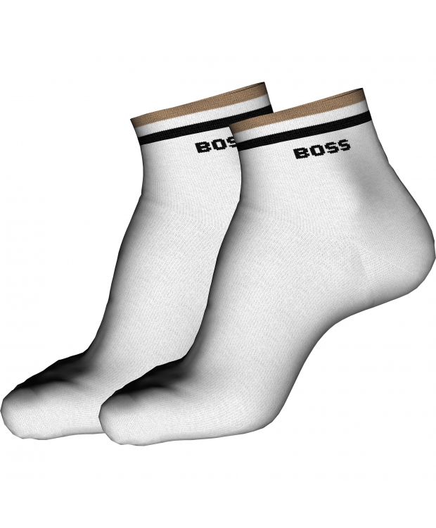 BOSS 2pak ankelstrømper i hvid til herre billede 1