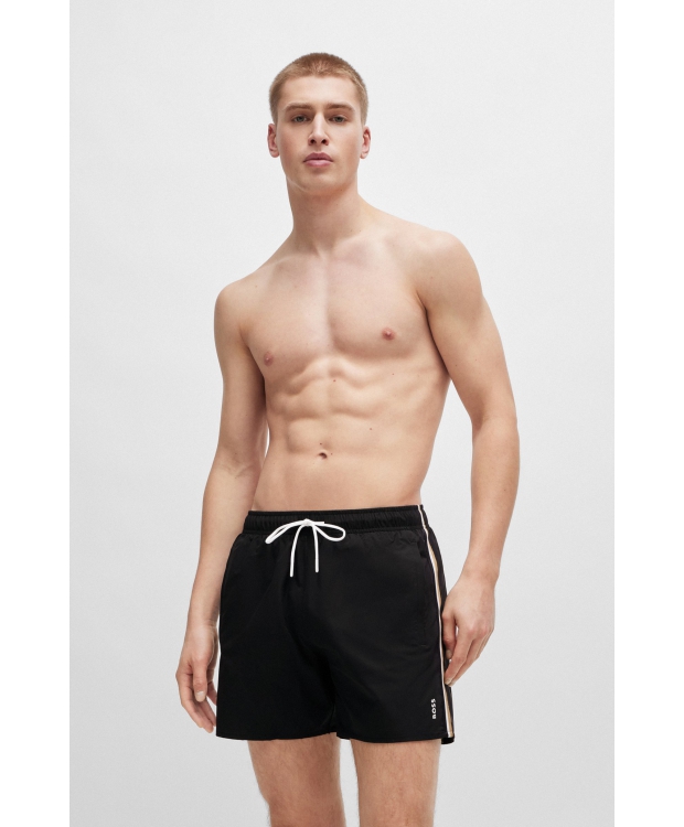 BOSS Iconic badeshorts i sort til herre billede 2