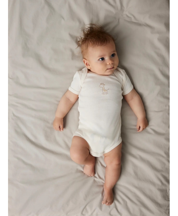 Name It 3-pak bodystockings i beige og hvid med giraffer til baby billede 5