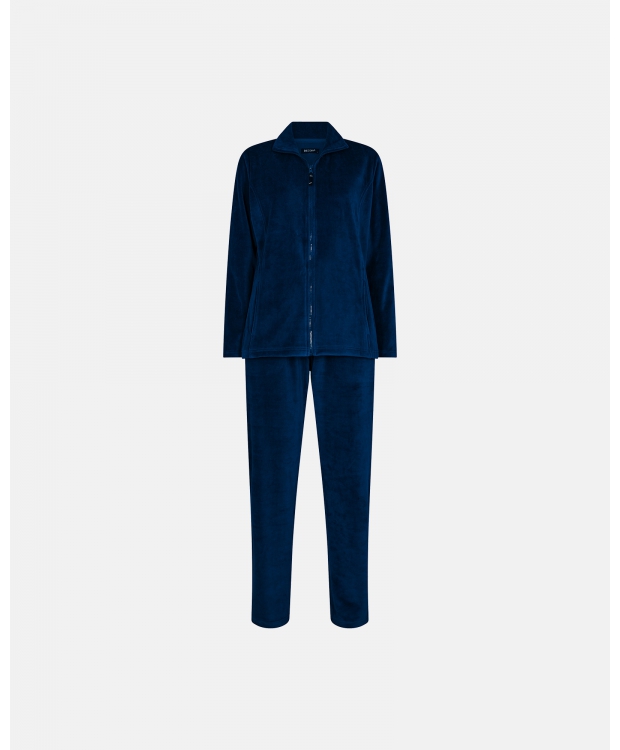 DECOY Hjemmetøj sæt i Velour til Kvinder i Navy billede 2