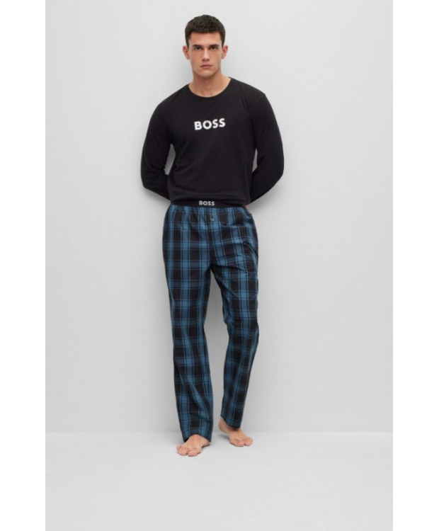 BOSS pyjamassæt i sort & mørkeblå til herre - OUTLET billede 2