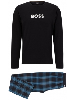 BOSS pyjamassæt i sort & mørkeblå til herre - OUTLET