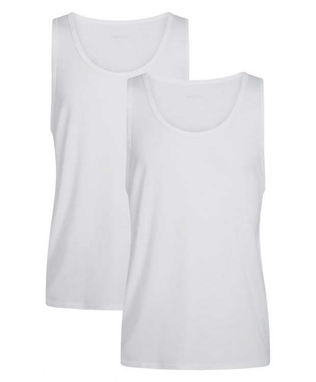 Urban Quest bambus tanktop 2-pak i hvid til herre billede 1