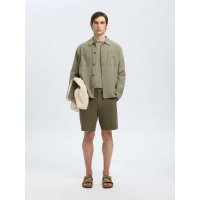 Selected Seersucker Shorts i grøn til herre - OUTLET