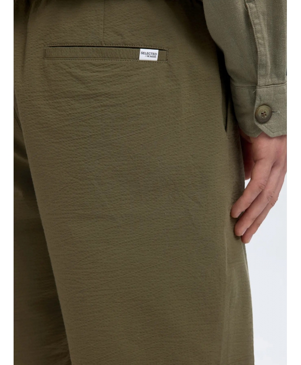 Selected Seersucker Shorts i grøn til herre - OUTLET billede 3
