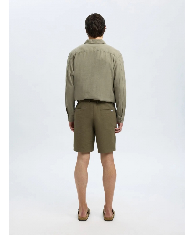 Selected Seersucker Shorts i grøn til herre - OUTLET billede 5