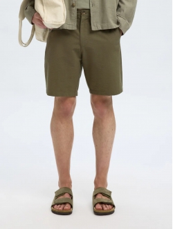 Selected Seersucker Shorts i grøn til herre - OUTLET