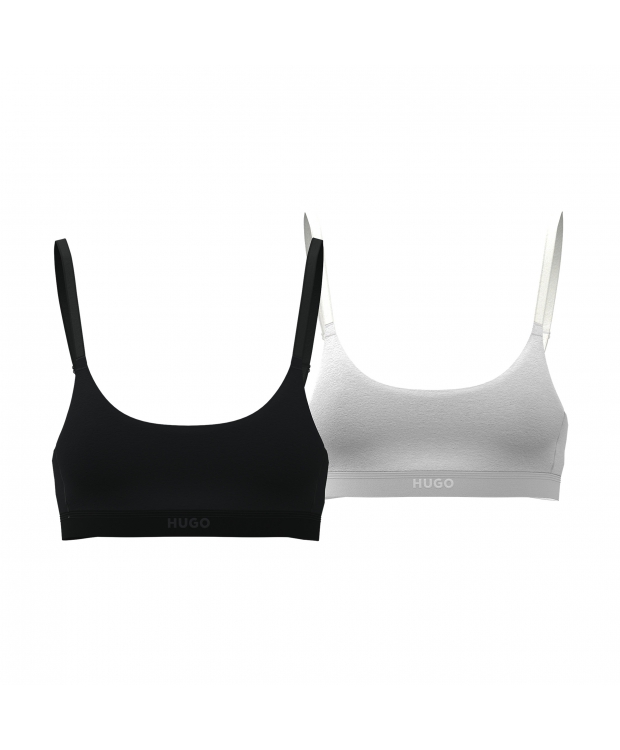 HUGO 2pak bralette i sort & hvid til kvinder - OUTLET billede 1