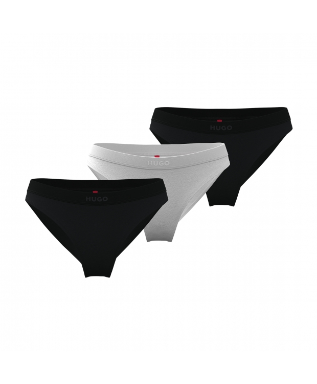 HUGO 3pak briefs i sort & hvid til kvinder - OUTLET billede 2