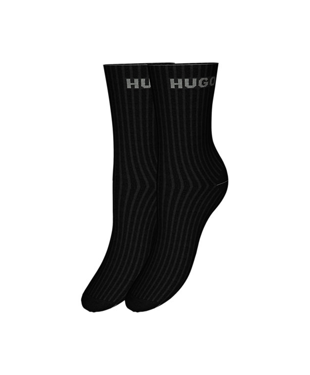 HUGO 2-pak bomuldsstrømper i sort til kvinder - OUTLET billede 1