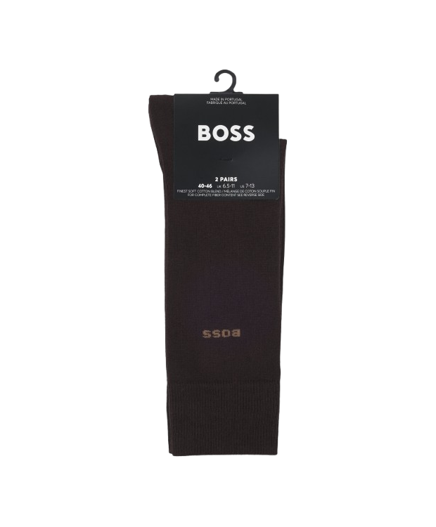 BOSS 2-pak bomuldsstrømper i brun til herre billede 3