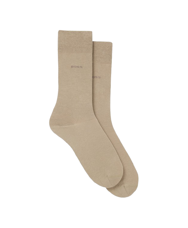 BOSS 2-pak bomuldsstrømper i beige til herre billede 1