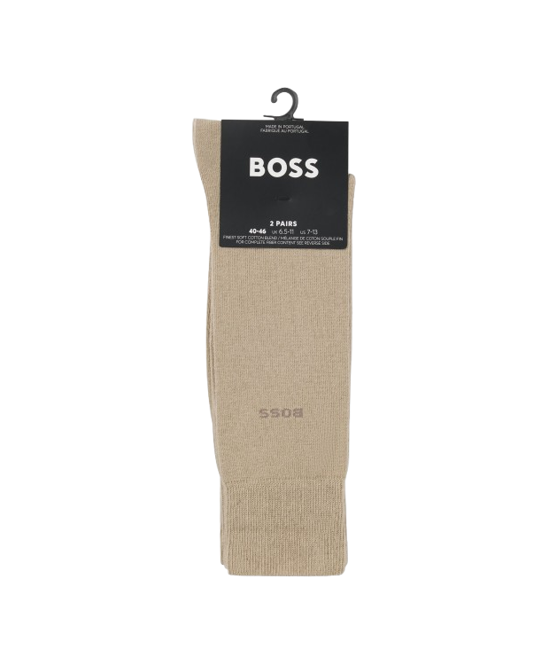 BOSS 2-pak bomuldsstrømper i beige til herre billede 3