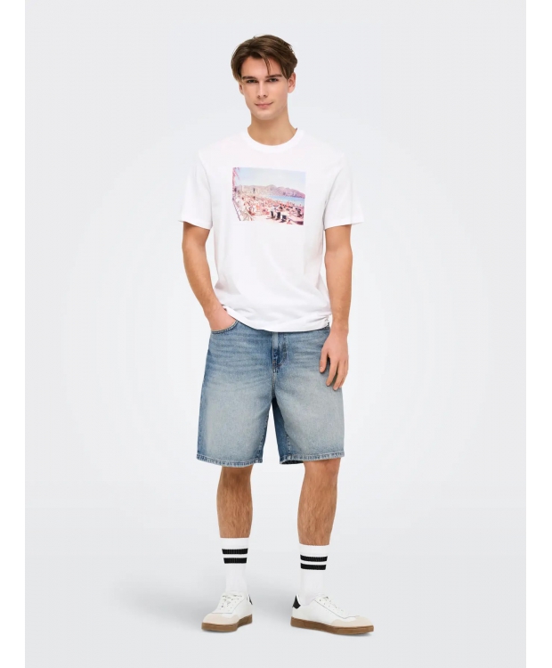 ONLY & SONS Denimshorts i blå til herre billede 3