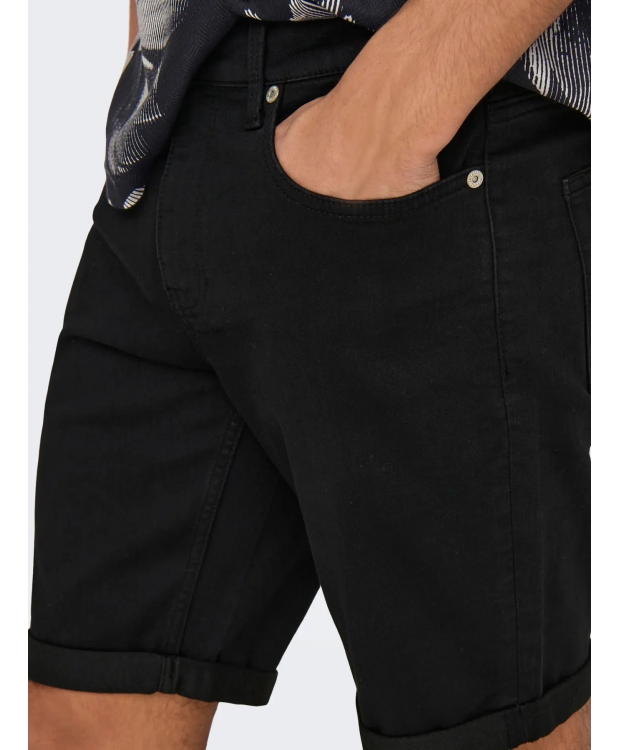 ONLY & SONS Denim shorts i sort til herre billede 6