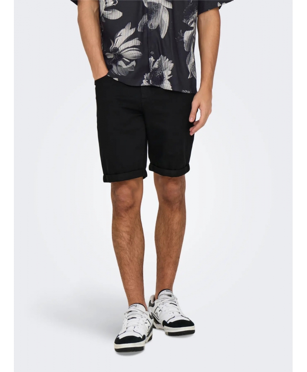 ONLY & SONS Denim shorts i sort til herre billede 1