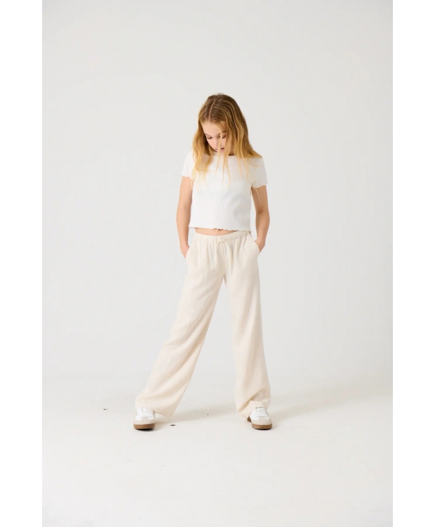 KIDS ONLY Linen bukser straight fit i beige til piger billede 1