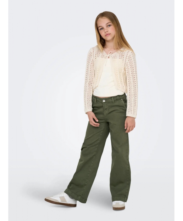 KIDS ONLY strikcardigan i beige til piger billede 1