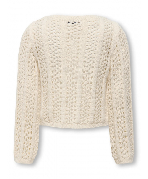 KIDS ONLY strikcardigan i beige til piger billede 4