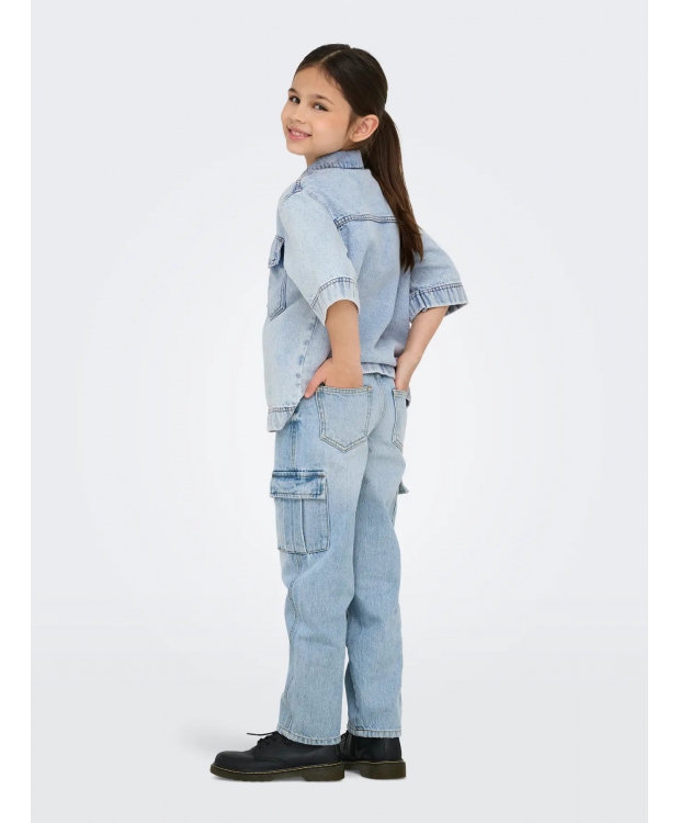 KIDS ONLY denim bukser bred pasform i light blue til piger billede 3