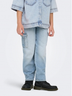 KIDS ONLY denim bukser bred pasform i light blue til piger