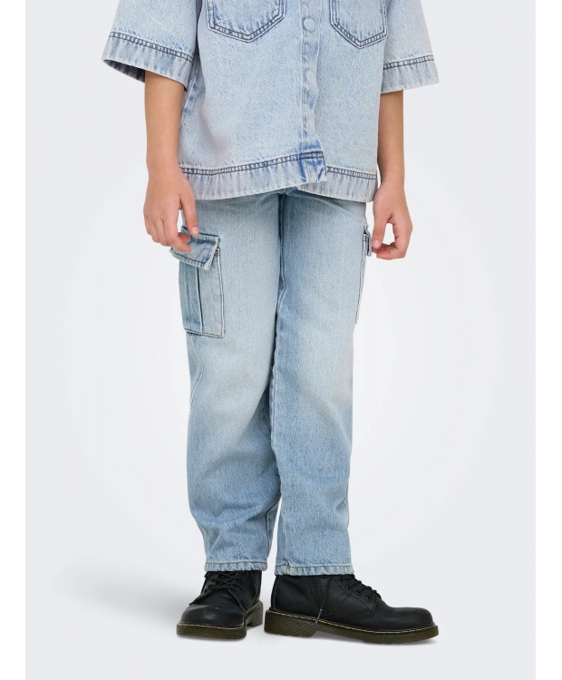 KIDS ONLY denim bukser bred pasform i light blue til piger billede 1