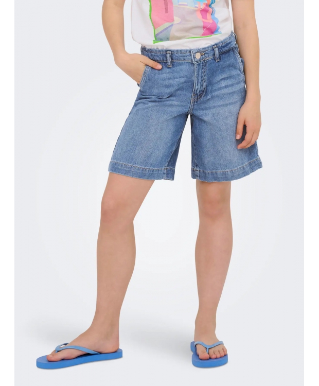 KIDS ONLY KOGCOMET shorts i bred pasform i lyseblå denim til piger billede 1