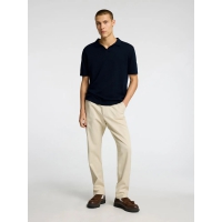 Selected strikket pullover polo i navy til herre - OUTLET