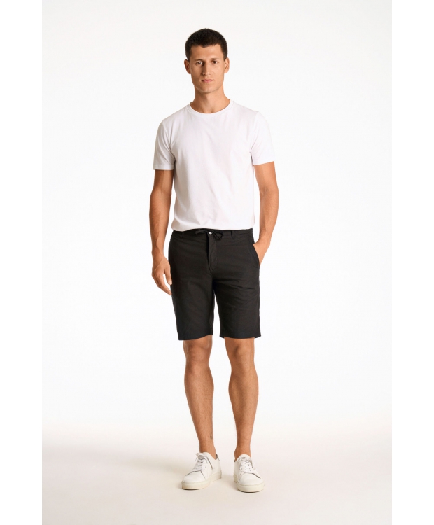 Lindbergh hør shorts i sort til herre billede 5