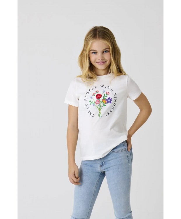KIDS ONLY KOGEMMA t-shirt i hvid til piger billede 1