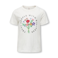KIDS ONLY KOGEMMA t-shirt i hvid til piger