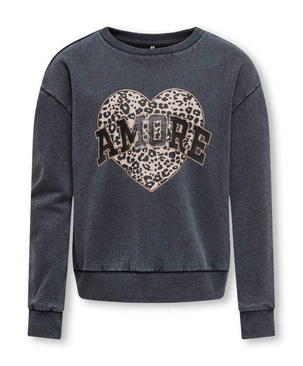 KIDS ONLY KOGRUNA sweatshirt i mørkegrå til piger billede 2