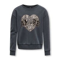 KIDS ONLY KOGRUNA sweatshirt i mørkegrå til piger