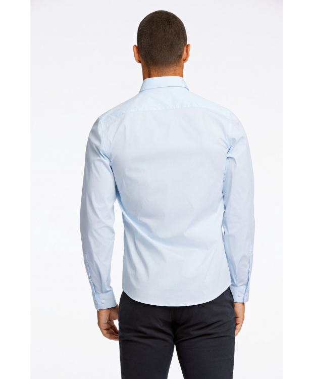 Lindbergh Superflex poplinskjorte med lange ærmer i LT blue til herre billede 4